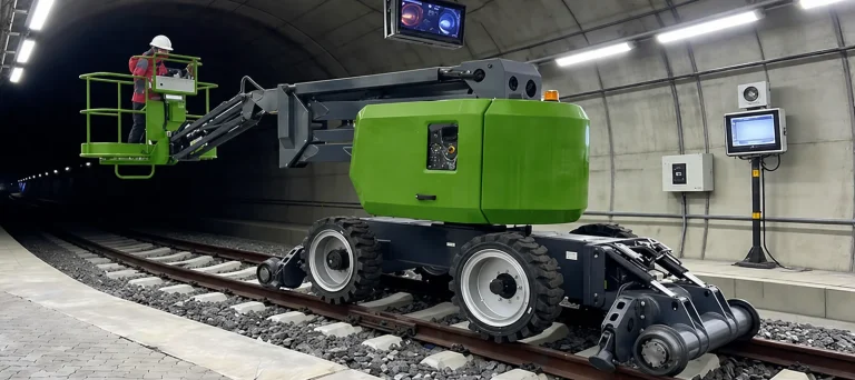 Chenlift HA12JRTG rail-mounted articulating boom lift for tunnel and overhead line access