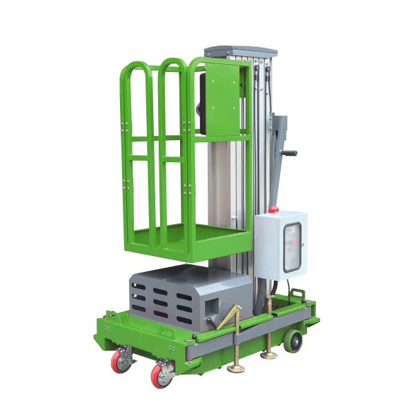 ME Series aluminium single mast vertical lift for interior fit-out work in India