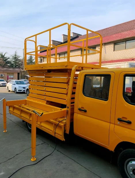 Turkey pickup truck mounted mast lift — Chenlift custom 12V field service platform